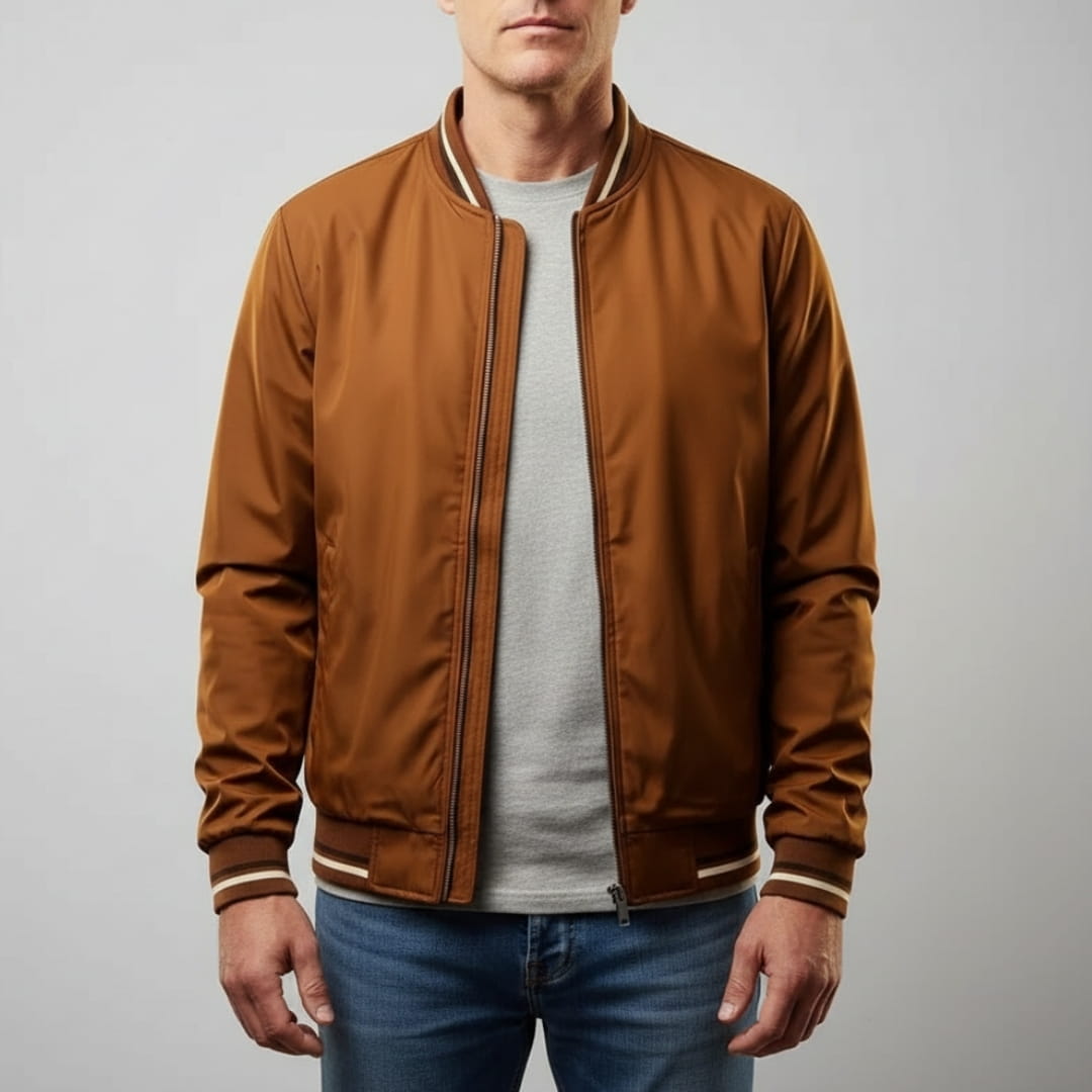 Andrew Nanosilk Ribbed Lightweight Jakcet - Zip Up Transitional Jacket
