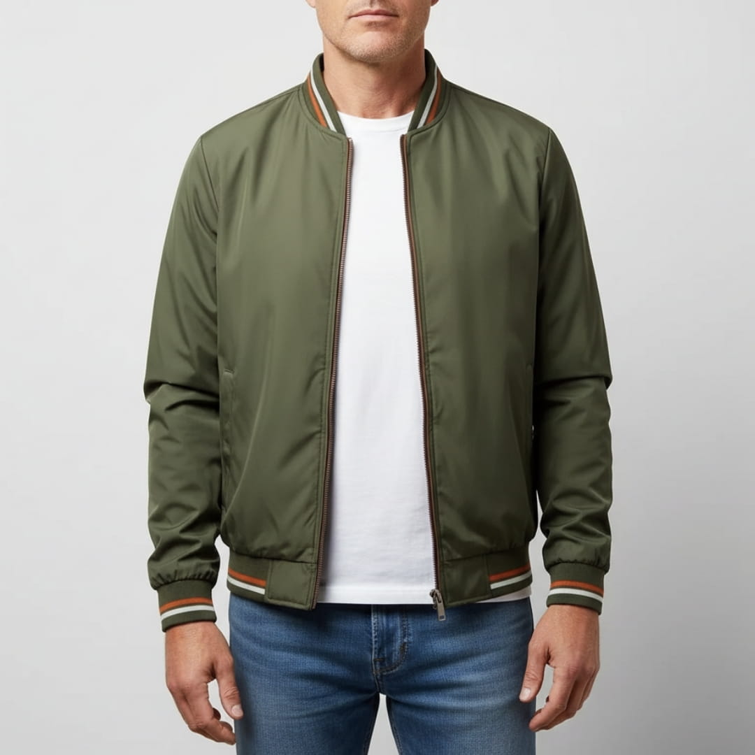 Andrew Nanosilk Ribbed Lightweight Jakcet - Zip Up Transitional Jacket