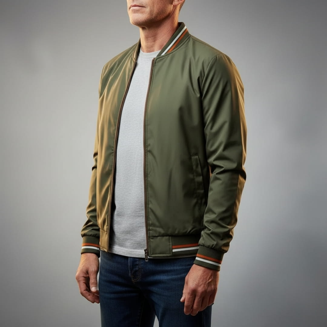 Andrew Nanosilk Ribbed Lightweight Jakcet - Zip Up Transitional Jacket