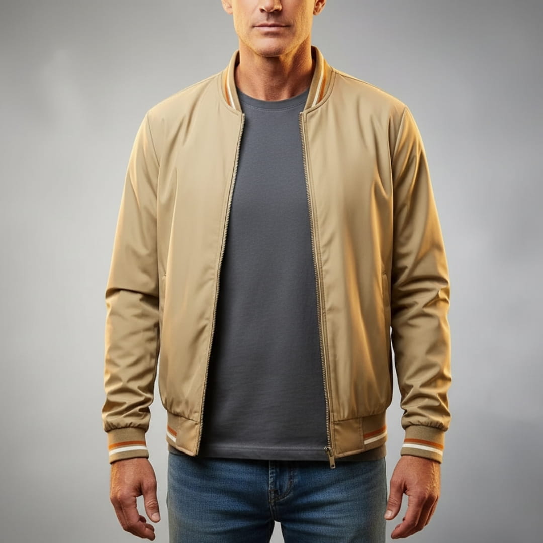 Andrew Nanosilk Ribbed Lightweight Jakcet - Zip Up Transitional Jacket