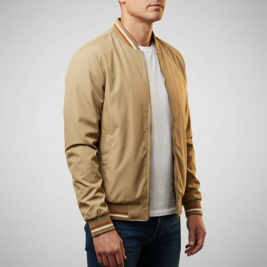 Andrew Nanosilk Ribbed Lightweight Jakcet - Zip Up Transitional Jacket