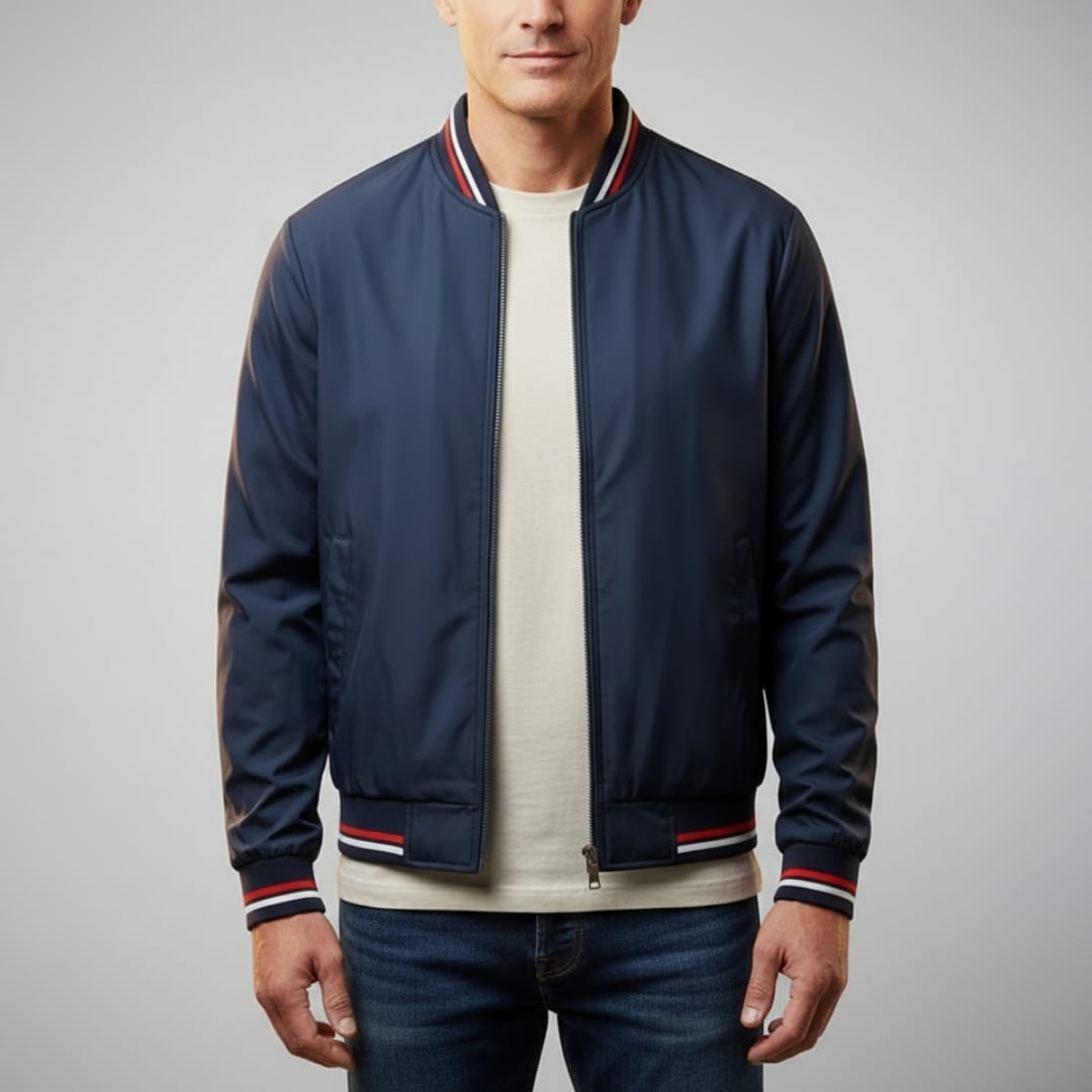 Andrew Nanosilk Ribbed Lightweight Jakcet - Zip Up Transitional Jacket