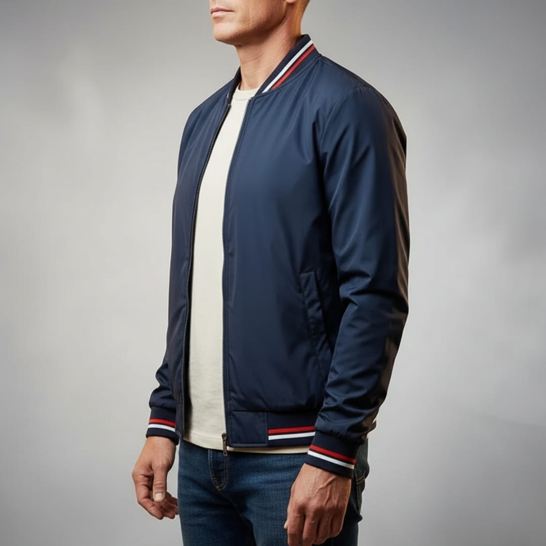 Andrew Nanosilk Ribbed Lightweight Jakcet - Zip Up Transitional Jacket