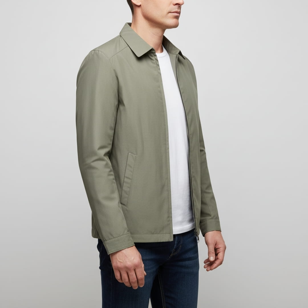 Edward Classic Collared Lightweight Jacket – Harrington Business Casual Outerwear