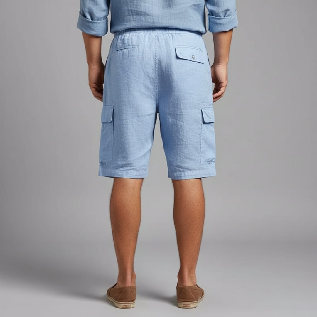 Adrian Cotton Linen Cargo Shorts – Relaxed Fit Breathable Summer Shorts