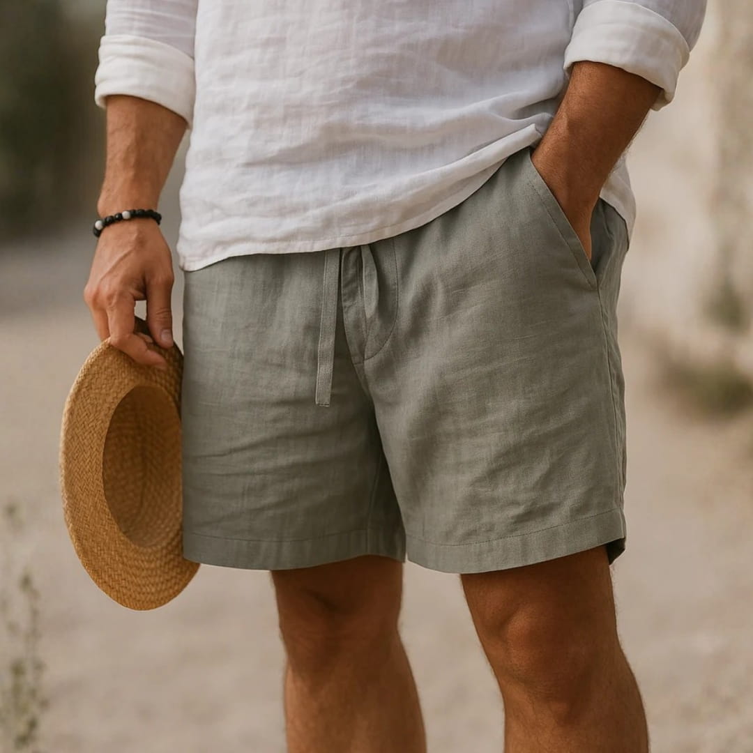 Luca Cotton Linen Blend Shorts – Relaxed Fit Breathable Summer Shorts