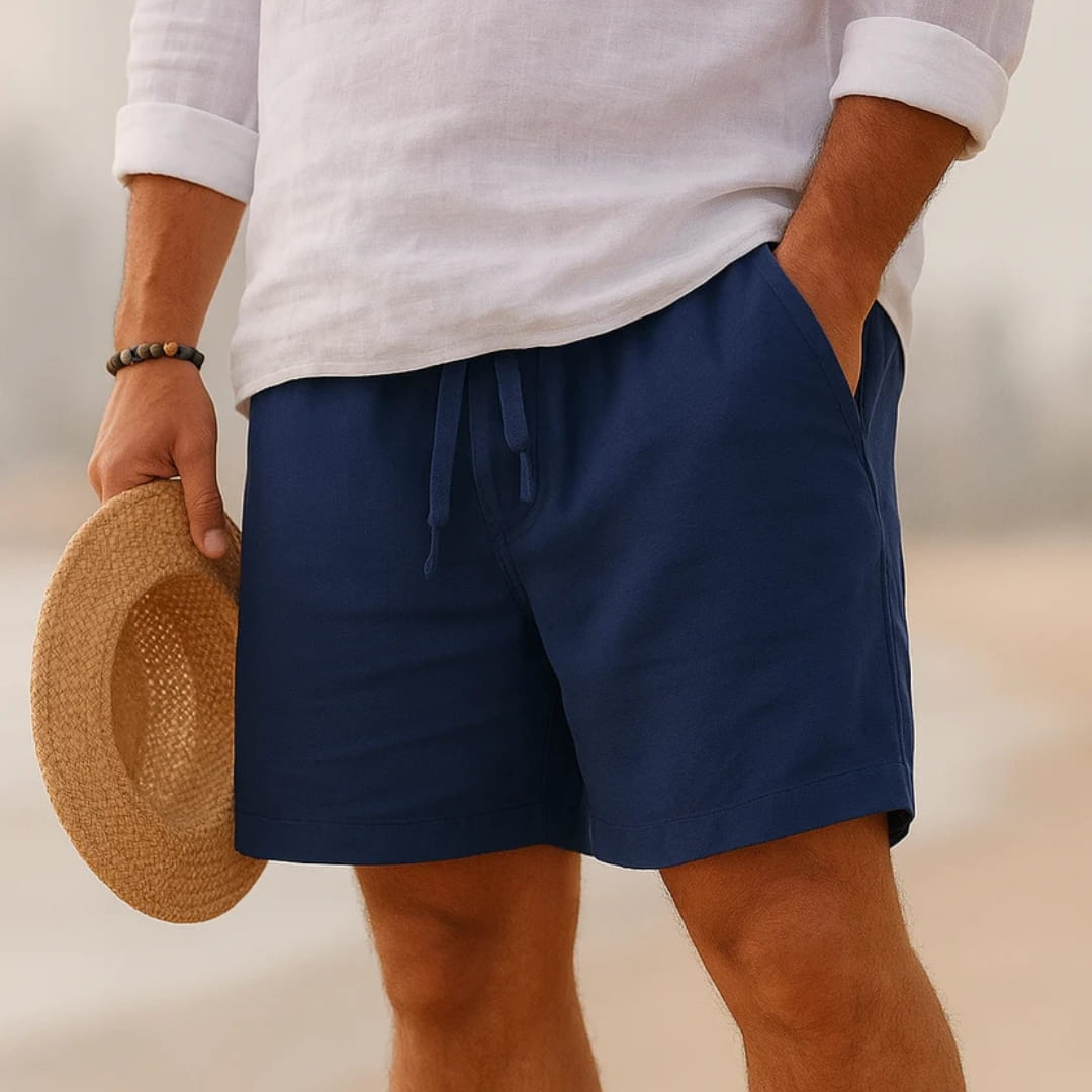 Luca Cotton Linen Blend Shorts – Relaxed Fit Breathable Summer Shorts