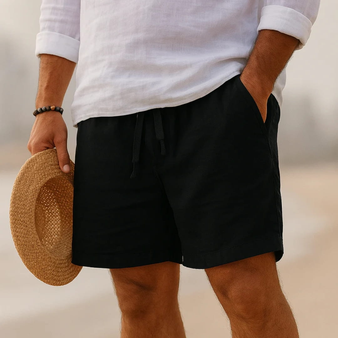 Luca Cotton Linen Blend Shorts – Relaxed Fit Breathable Summer Shorts