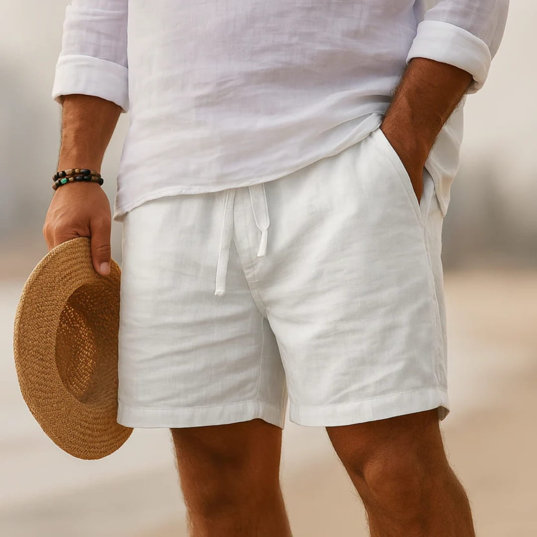 Luca Cotton Linen Blend Shorts – Relaxed Fit Breathable Summer Shorts
