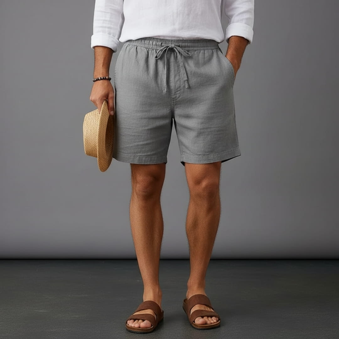 Luca Cotton Linen Blend Shorts – Relaxed Fit Breathable Summer Shorts