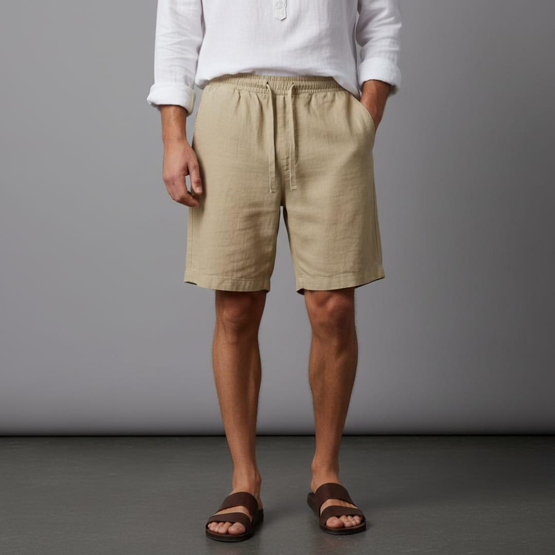 Luca Cotton Linen Blend Shorts – Relaxed Fit Breathable Summer Shorts