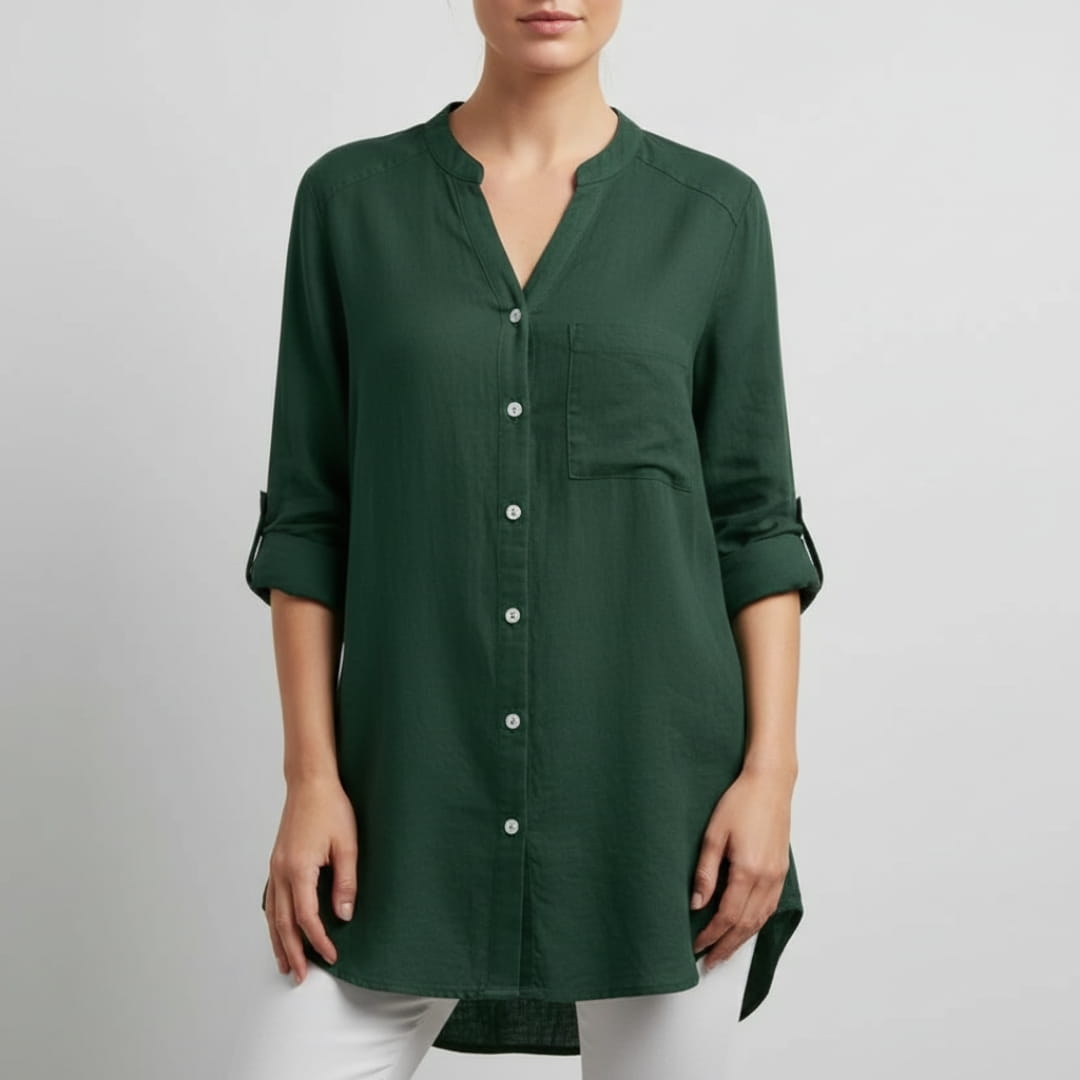 Olivia Women’s Linen Shirt – Lightweight Cotton-Linen Summer Top