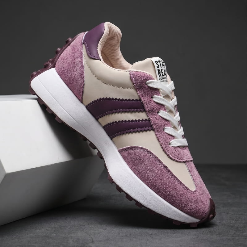 Cleo Suede Textured Trainers – Thick Sole Anti Slip Everyday Casual Footwear