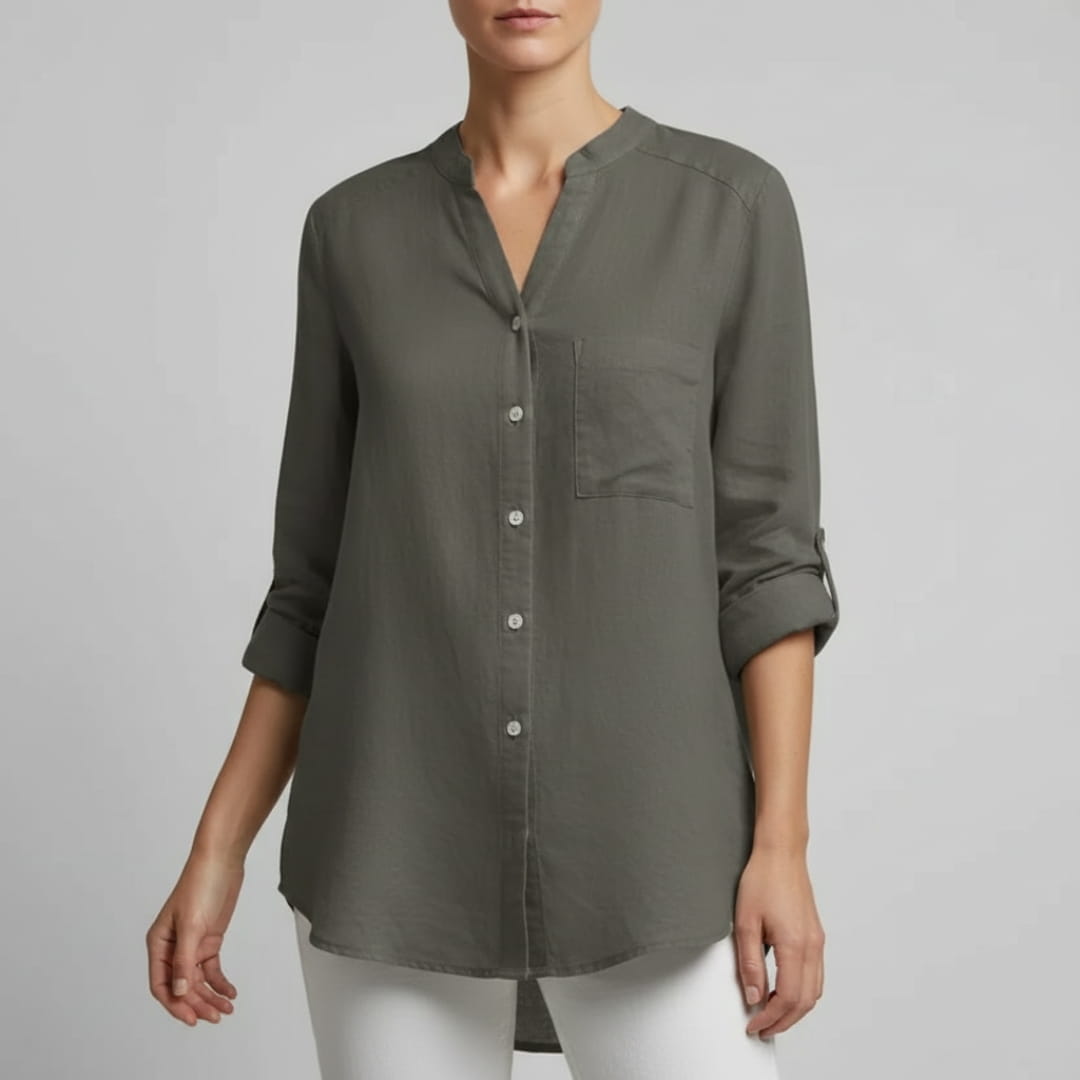 Olivia Women’s Linen Shirt – Lightweight Cotton-Linen Summer Top