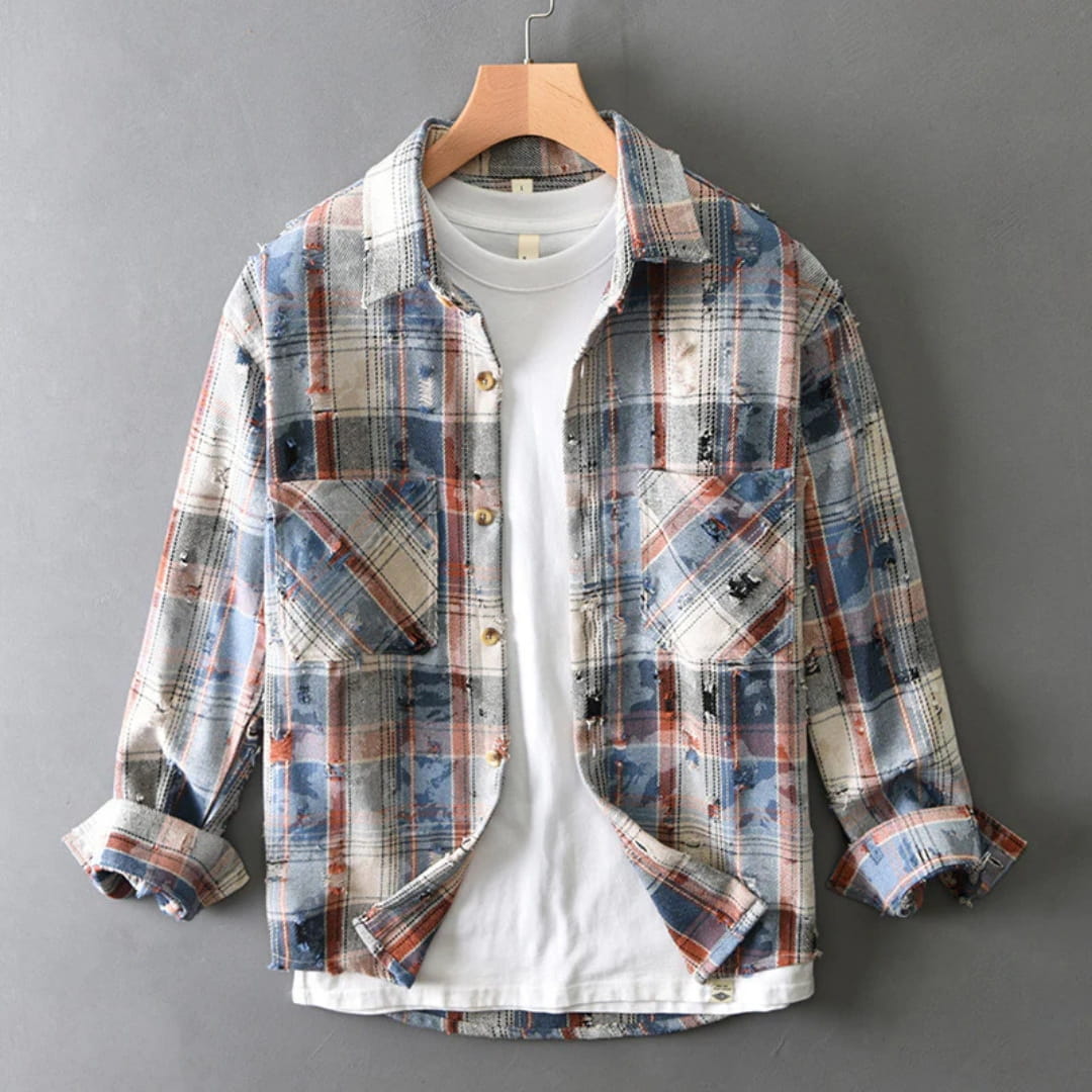 Robert Men’s Flannel Shirt – Soft Cotton Plaid Design with Relaxed Fit