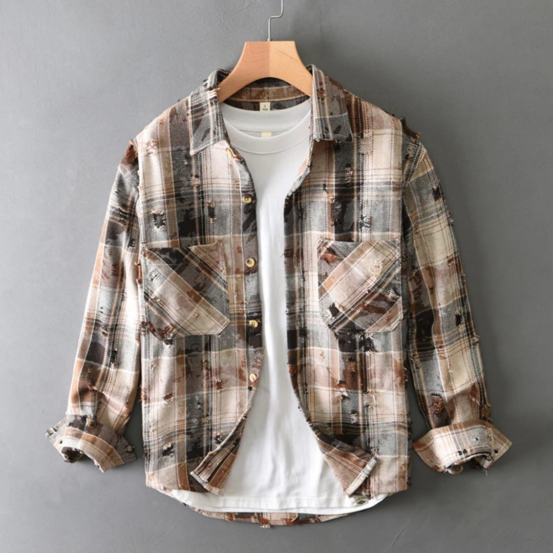 Robert Men’s Flannel Shirt – Soft Cotton Plaid Design with Relaxed Fit