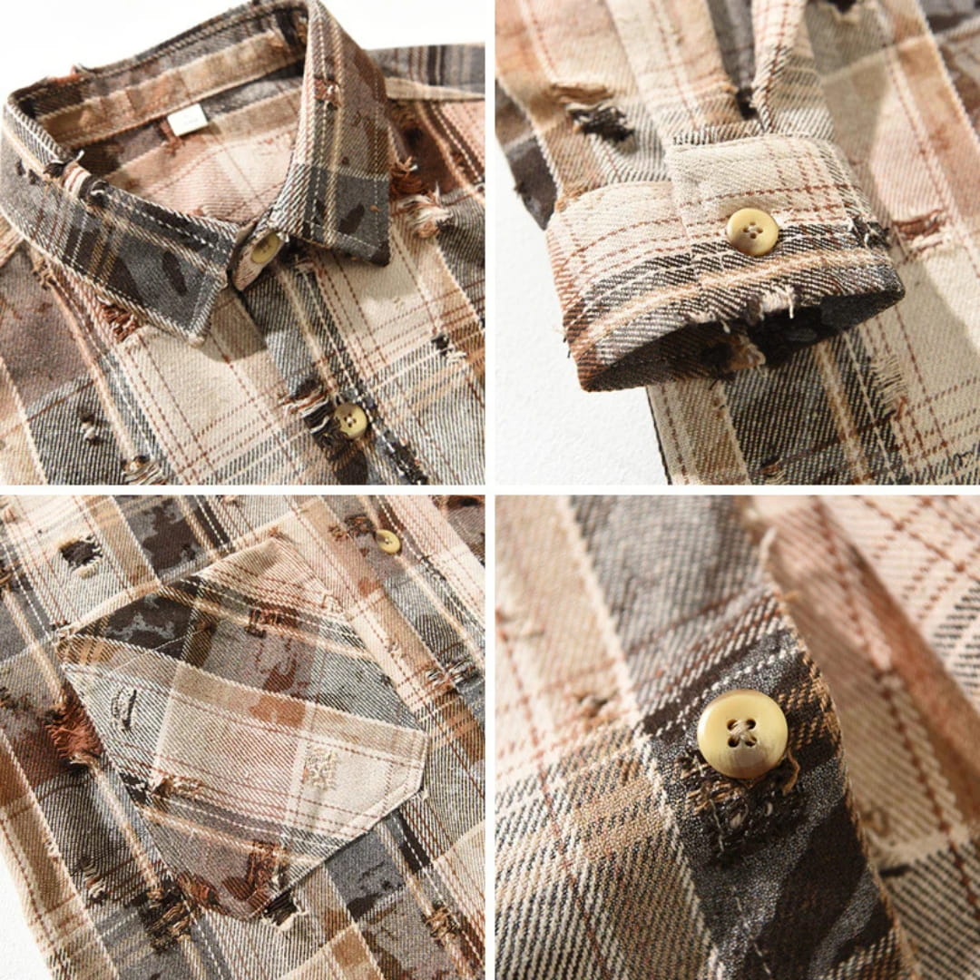 Robert Men’s Flannel Shirt – Soft Cotton Plaid Design with Relaxed Fit