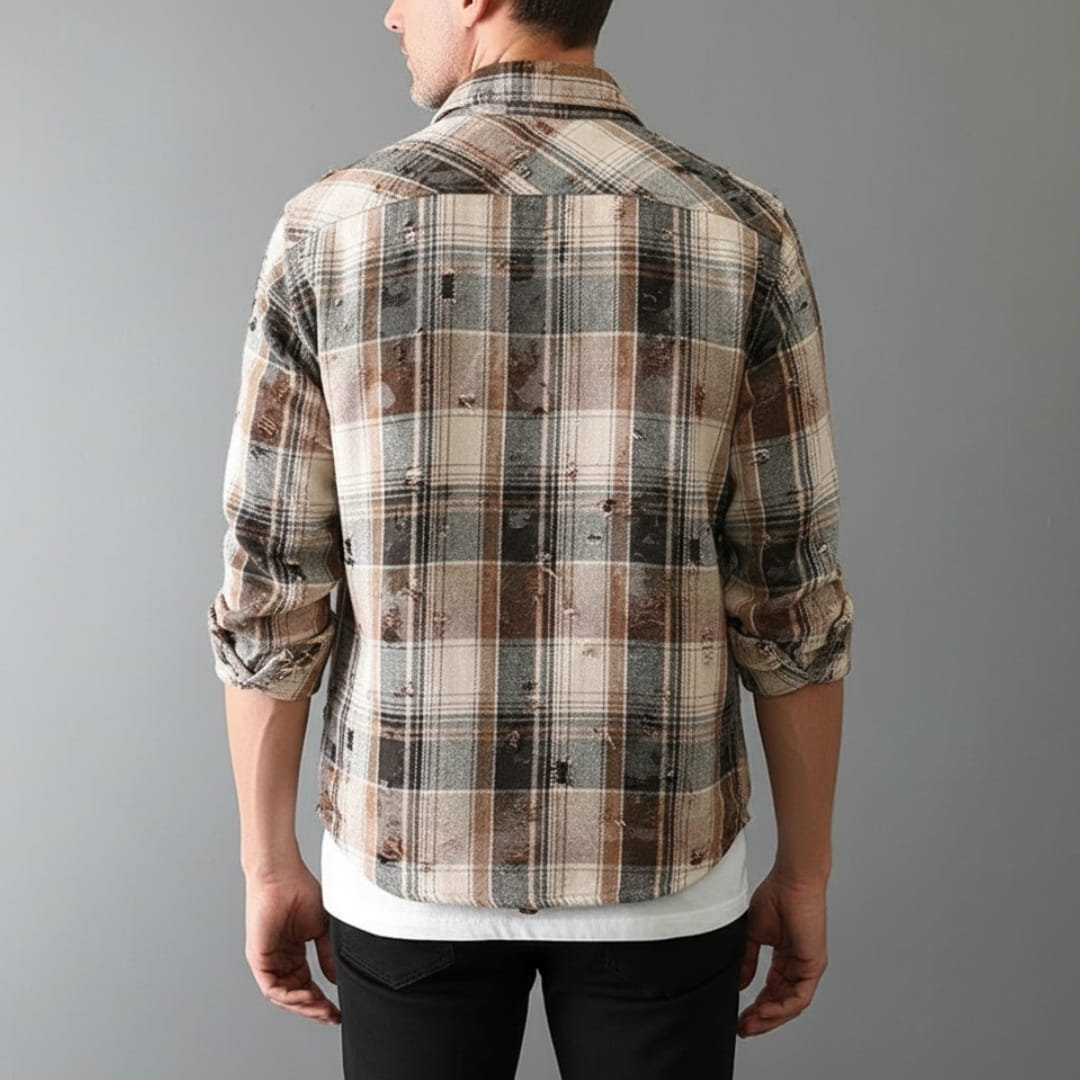 Robert Men’s Flannel Shirt – Soft Cotton Plaid Design with Relaxed Fit