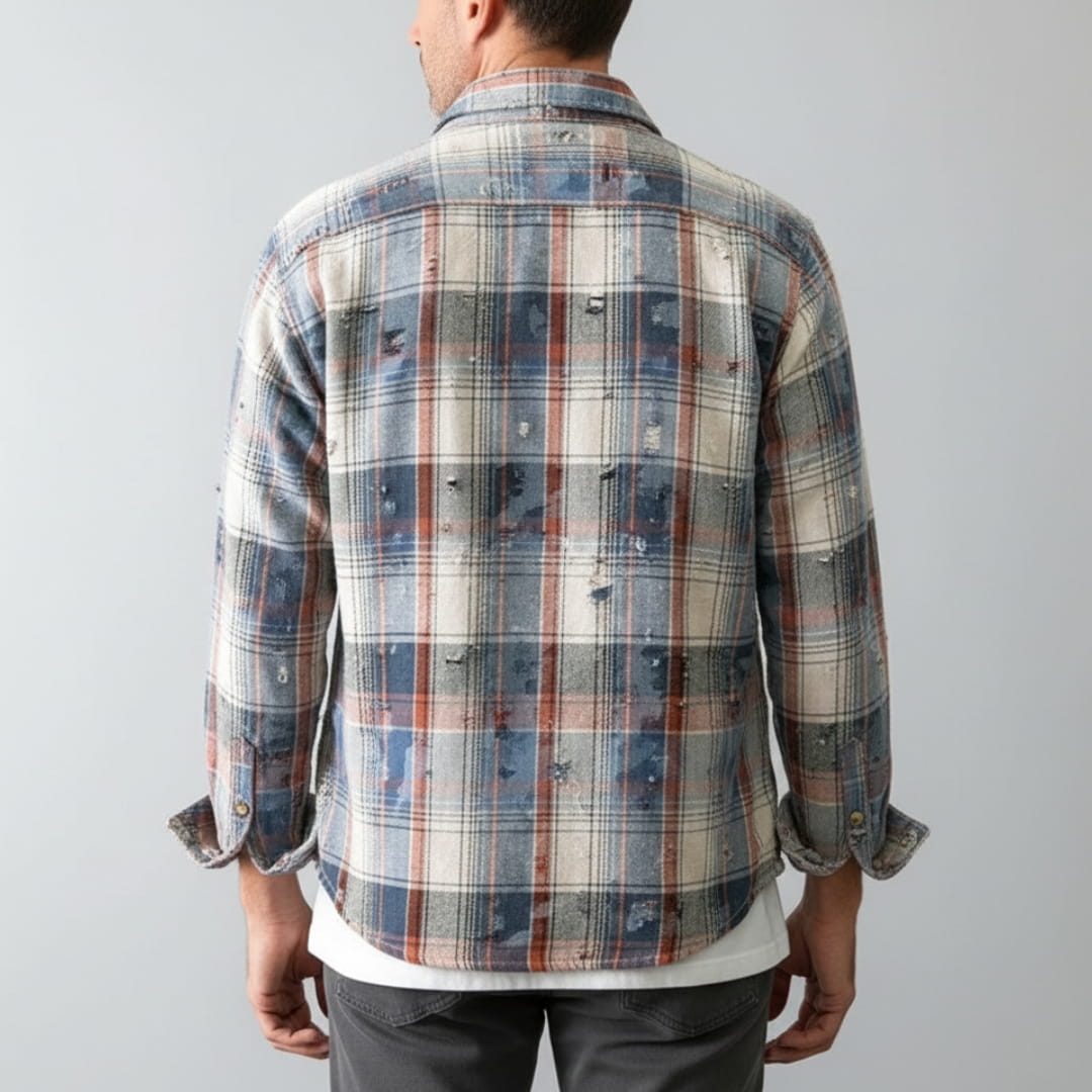 Robert Men’s Flannel Shirt – Soft Cotton Plaid Design with Relaxed Fit