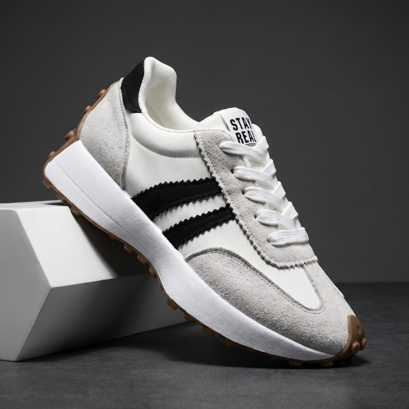 Cleo Suede Textured Trainers – Thick Sole Anti Slip Everyday Casual Footwear