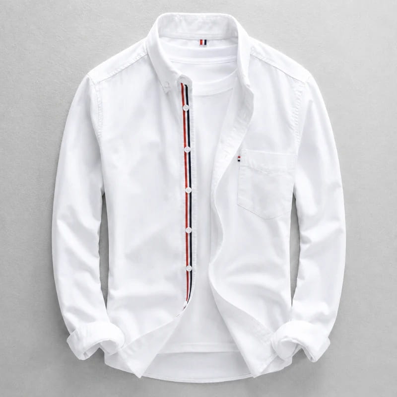 Connor Linen Long Sleeve Shirt – Tailored Breathable Striped-Placket Everyday Apparel