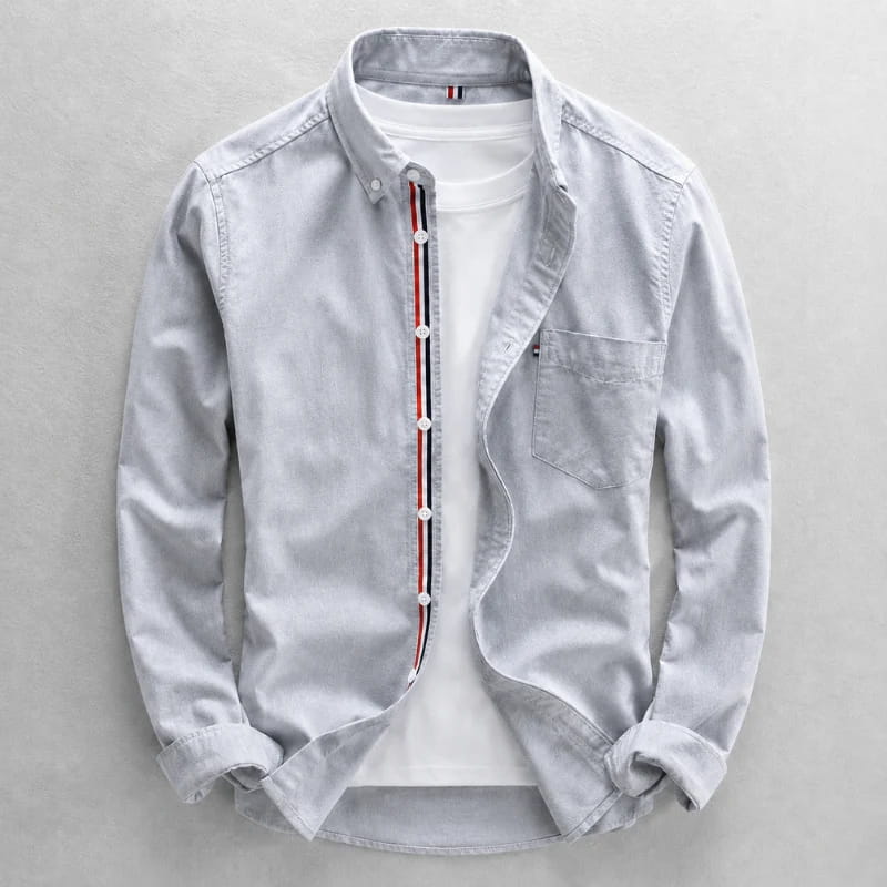 Connor Linen Long Sleeve Shirt – Tailored Breathable Striped-Placket Everyday Apparel