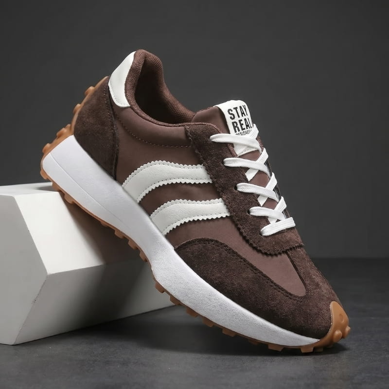 Cleo Suede Textured Trainers – Thick Sole Anti Slip Everyday Casual Footwear