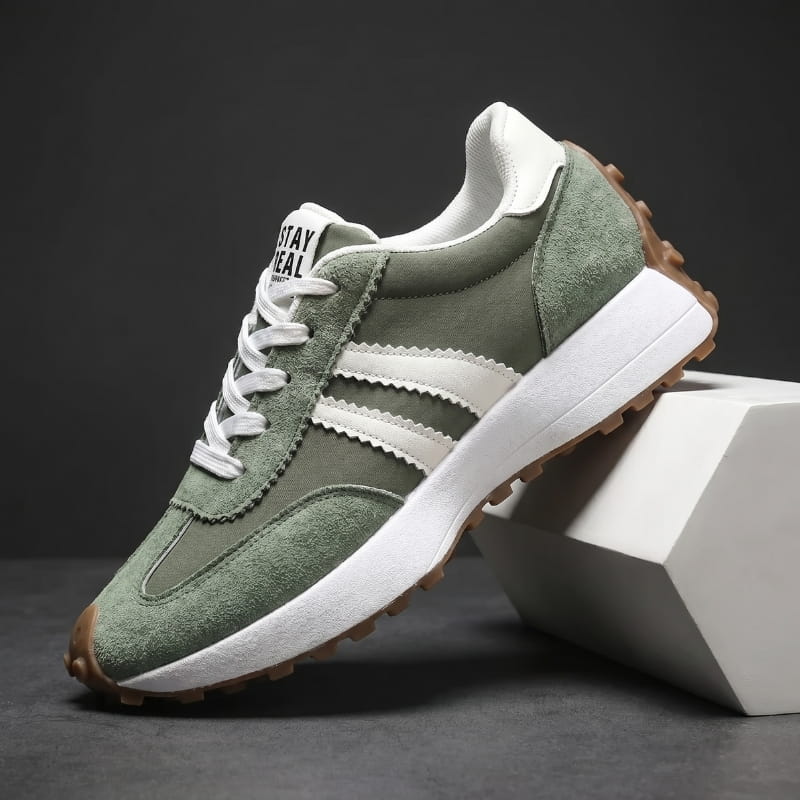 Cleo Suede Textured Trainers – Thick Sole Anti Slip Everyday Casual Footwear