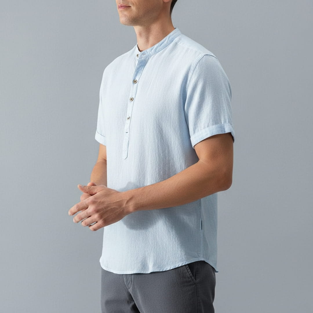 Dennis Cotton-Linen Shirt – Breathable Relaxed Fit Long Sleeve Top