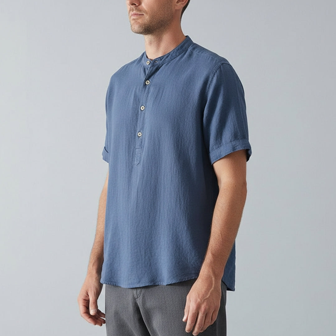 Dennis Cotton-Linen Shirt – Breathable Relaxed Fit Long Sleeve Top