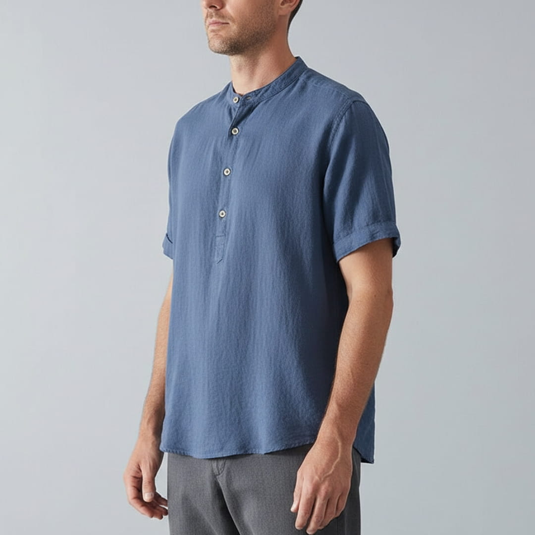 Dennis Cotton-Linen Shirt – Breathable Relaxed Fit Long Sleeve Top
