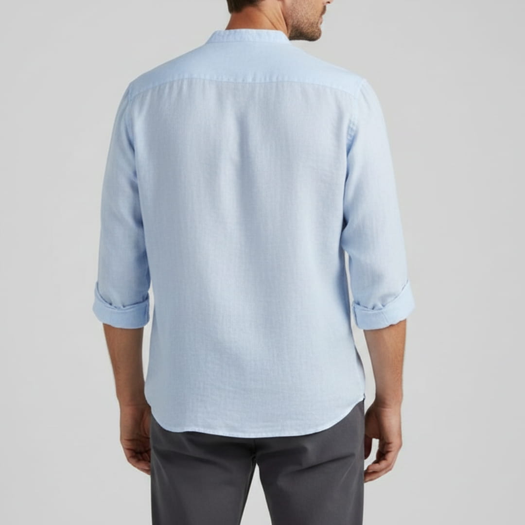 Bensar Men's Linen Shirt – Lightweight Relaxed Long Sleeve Top