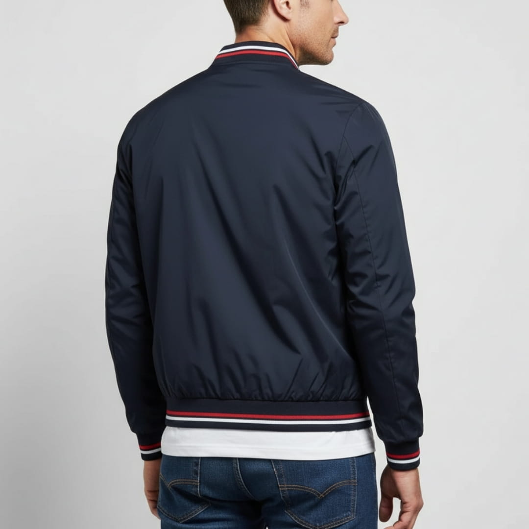 Lucien Lightweight Jacket – Ribbed Trim Smart Casual Outerwear