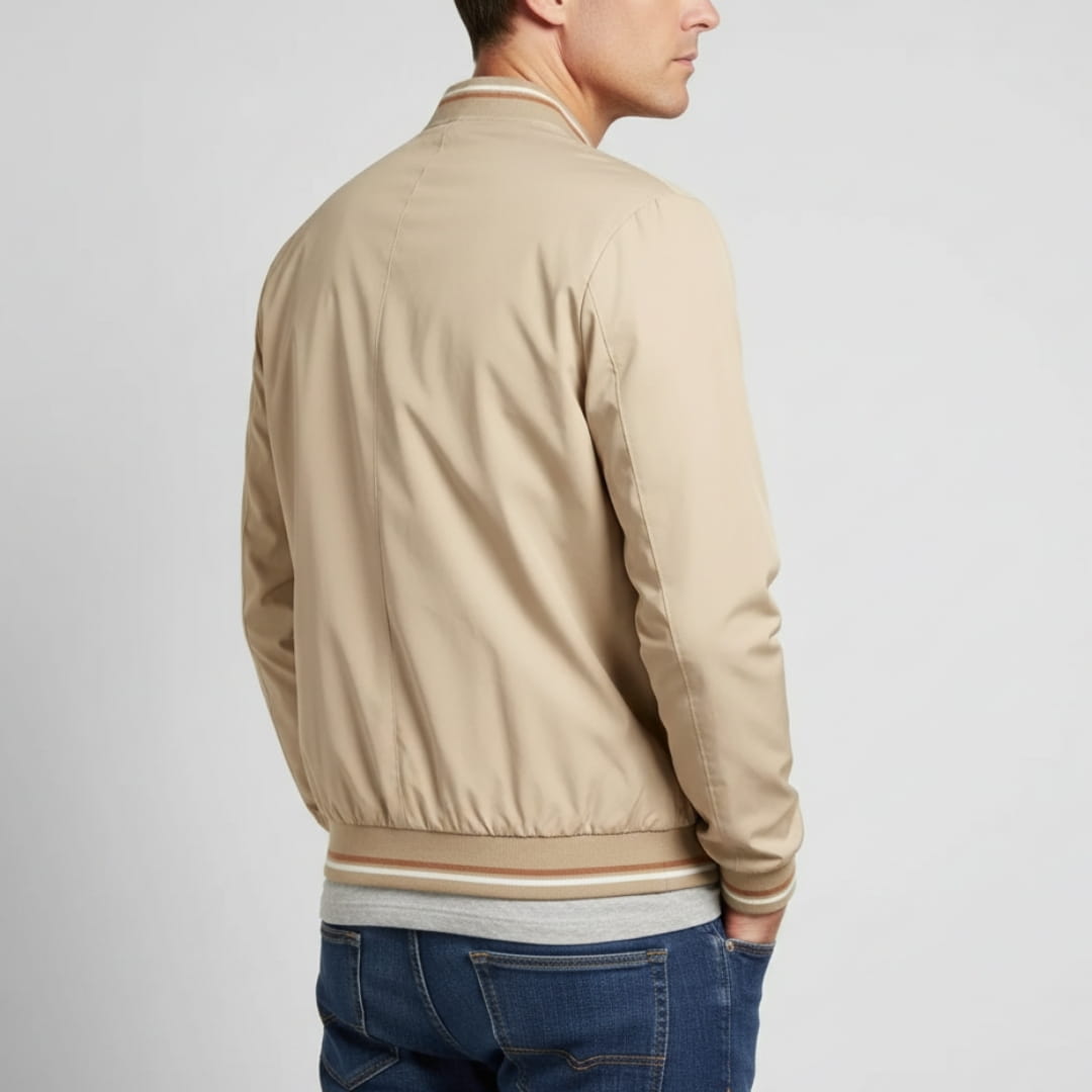 Lucien Lightweight Jacket – Ribbed Trim Smart Casual Outerwear