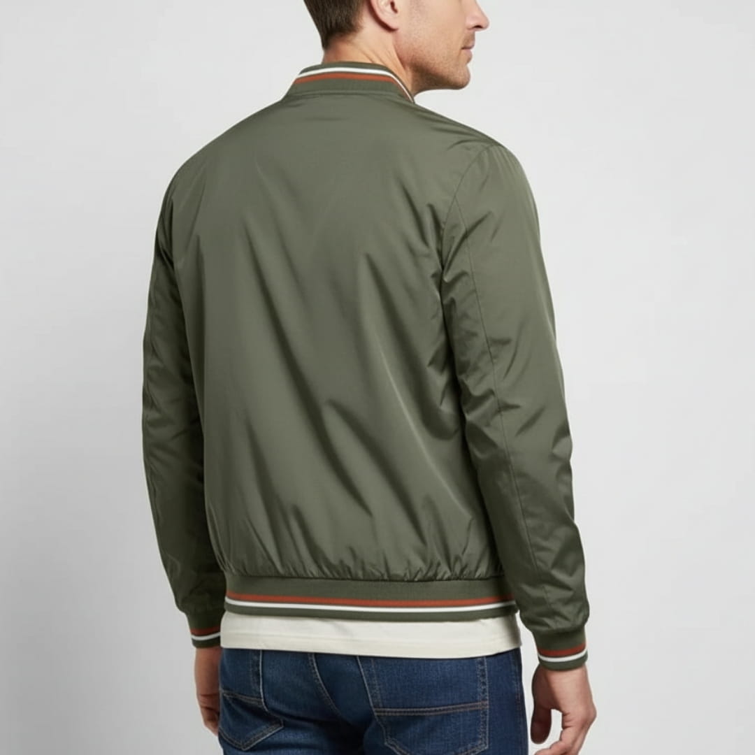 Lucien Lightweight Jacket – Ribbed Trim Smart Casual Outerwear