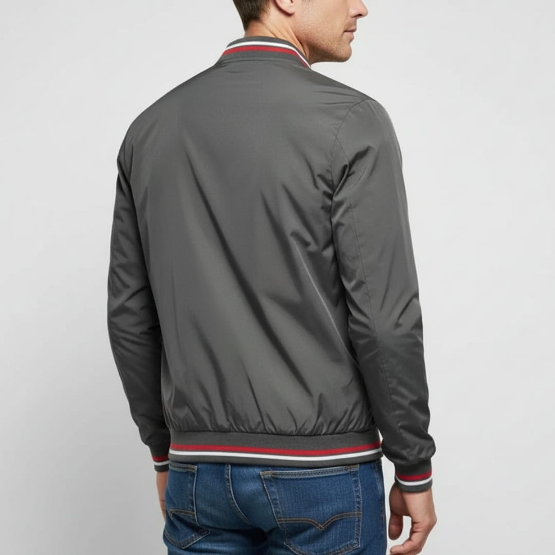 Lucien Lightweight Jacket – Ribbed Trim Smart Casual Outerwear