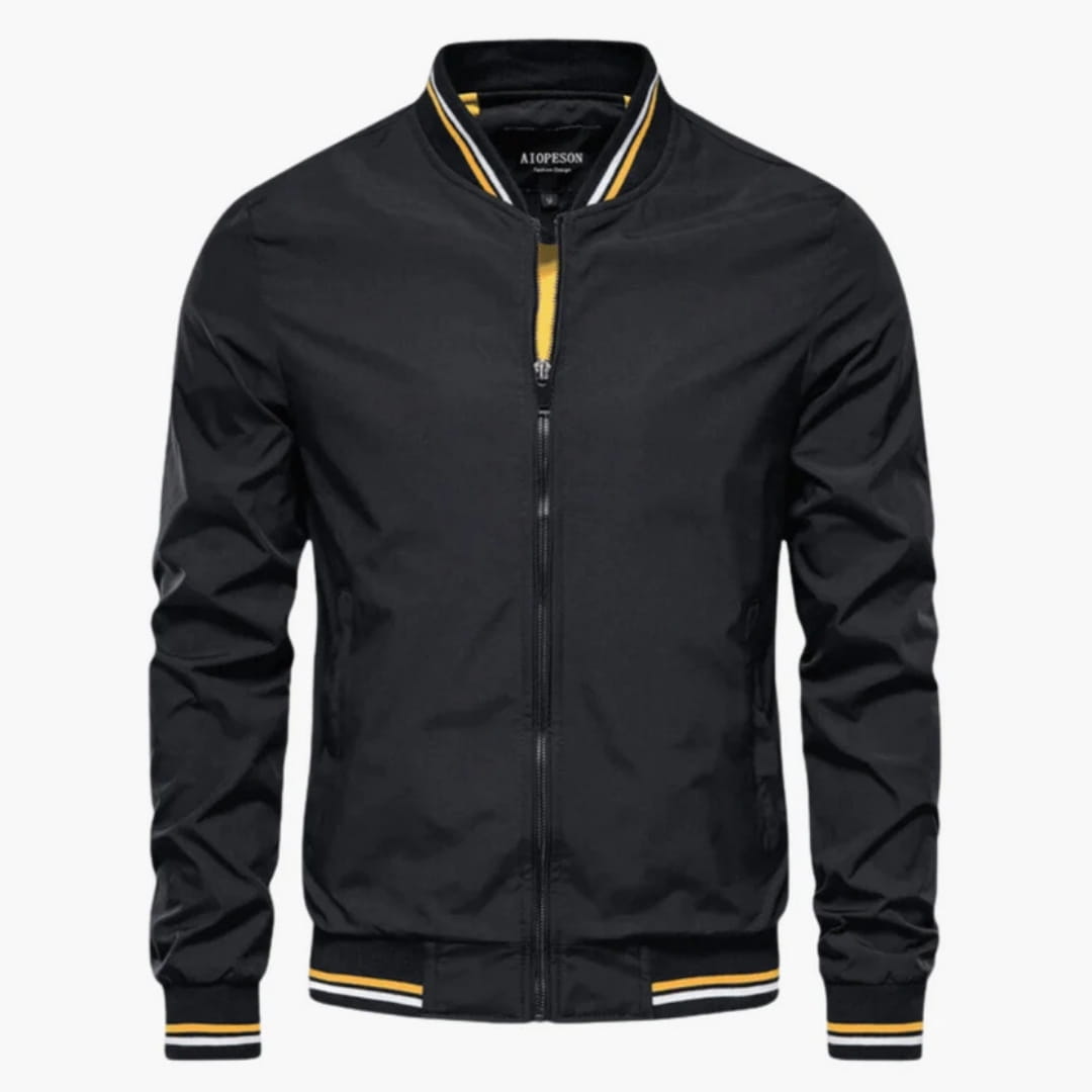 Lucien Lightweight Jacket – Ribbed Trim Smart Casual Outerwear