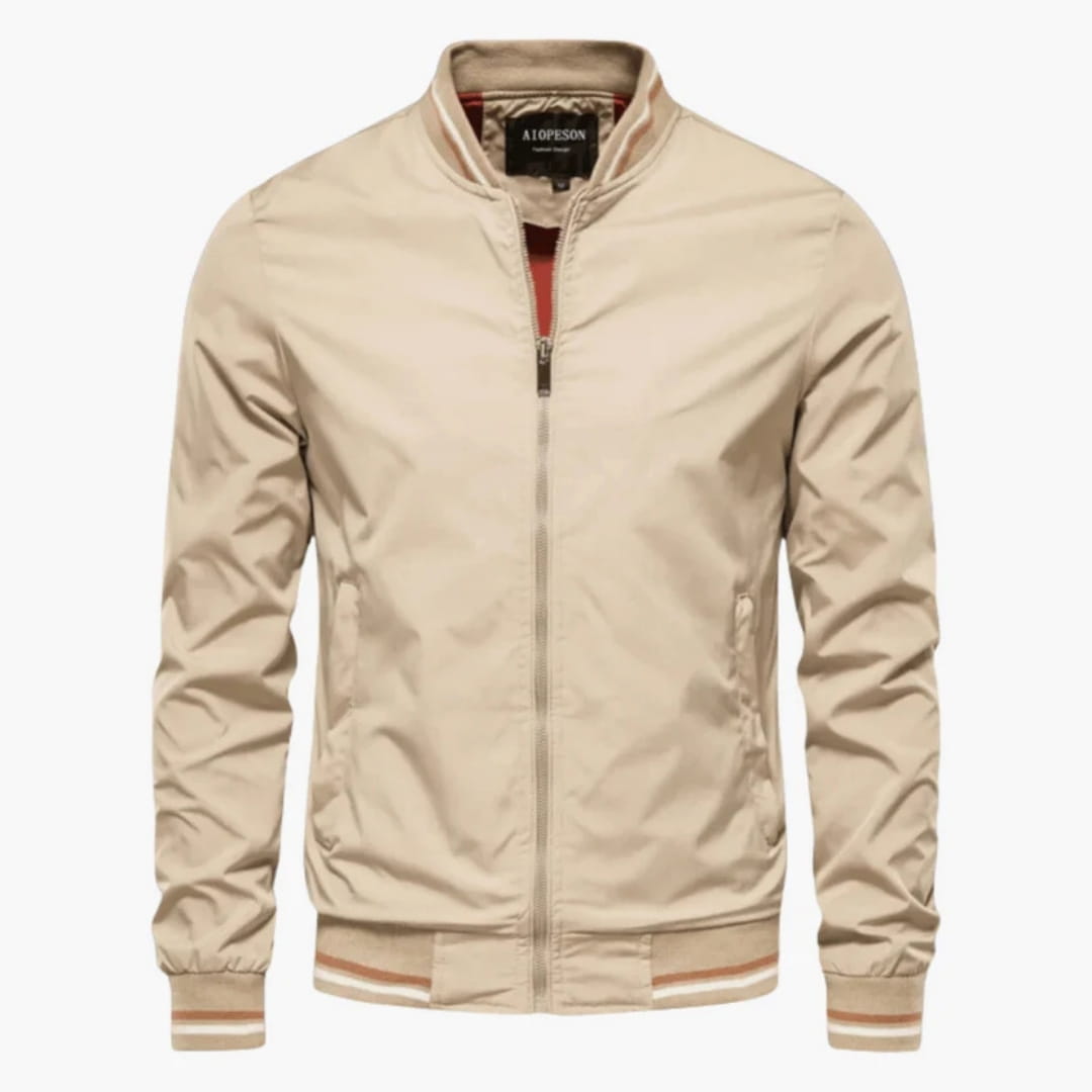 Lucien Lightweight Jacket – Ribbed Trim Smart Casual Outerwear
