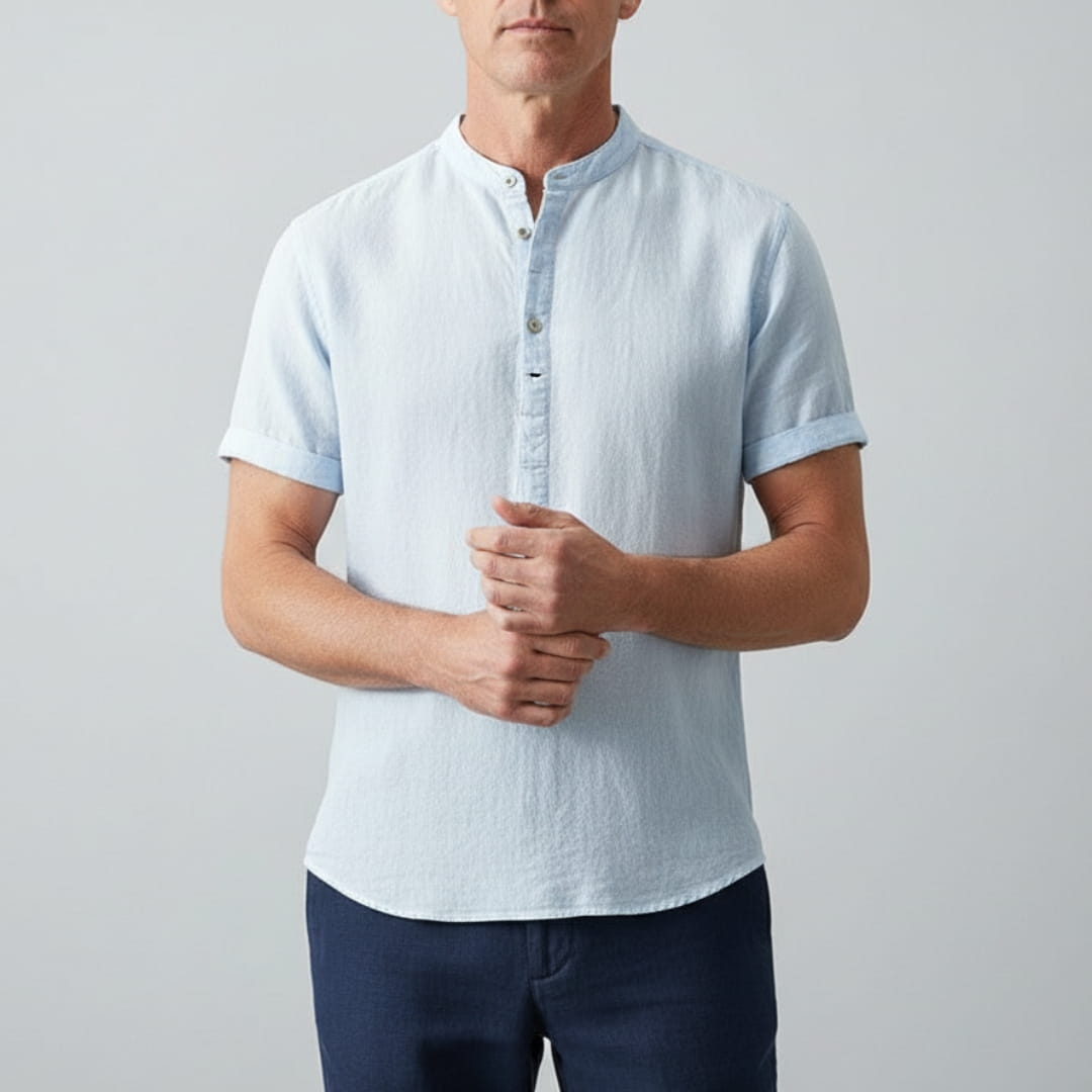Dennis Cotton-Linen Shirt – Breathable Relaxed Fit Long Sleeve Top
