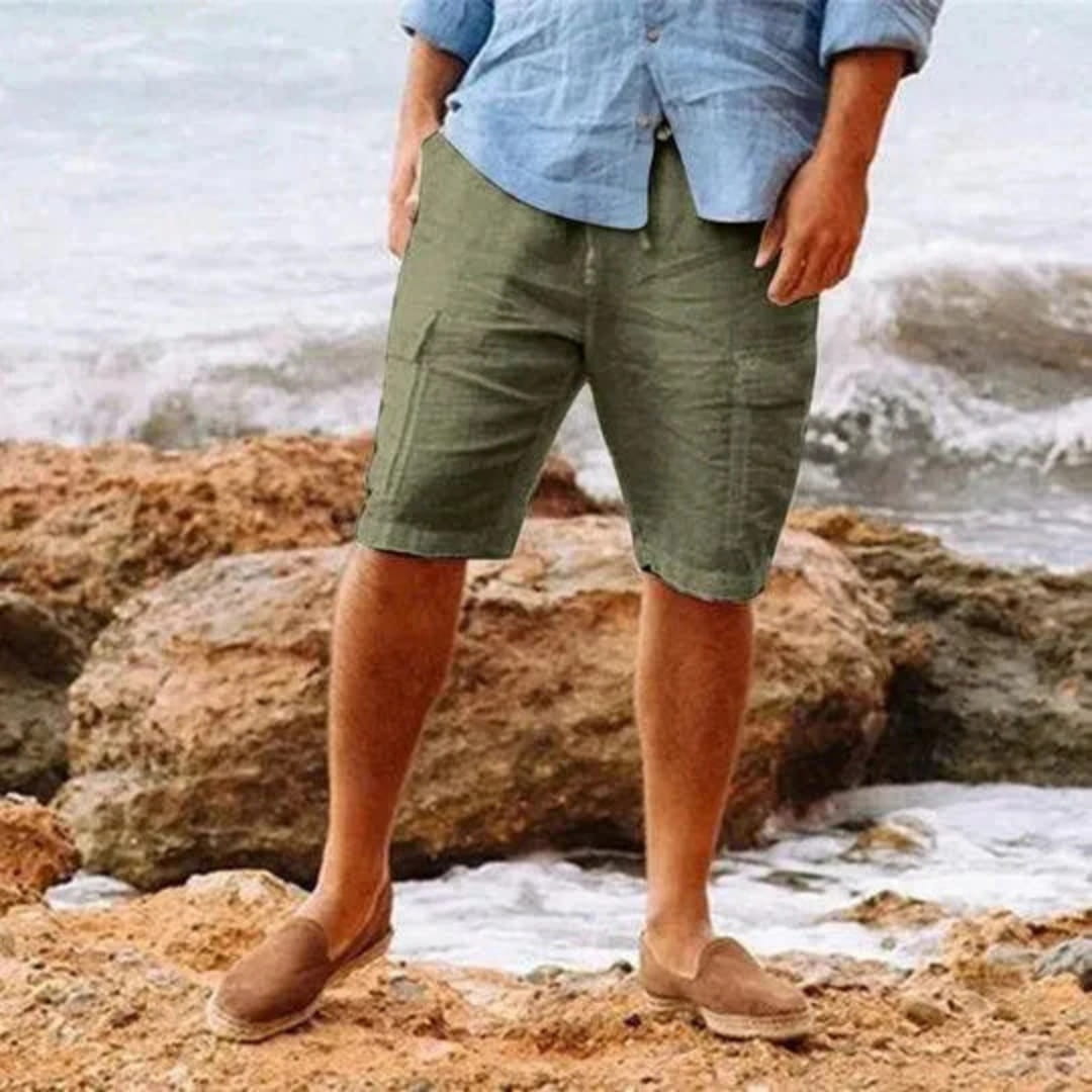 Adrian Cotton Linen Cargo Shorts – Relaxed Fit Breathable Summer Shorts