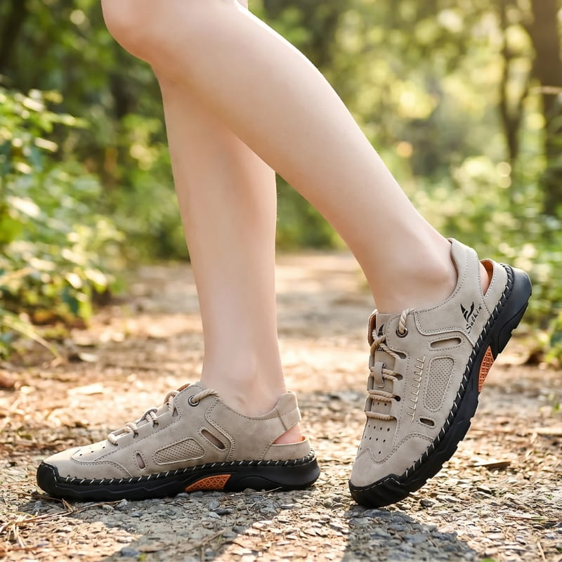 Vittorio Nubuck Leather Fisherman Sandals – Perforated Cushioned Lightweight Footwear