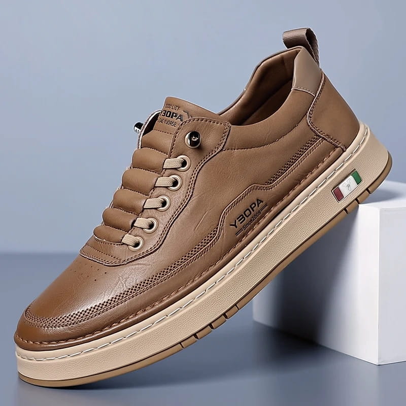 Giovanni Leather Casual Trainers – Cushioned Lightweight Streetwear Shoes