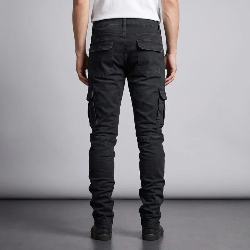 Matteo Stretch Cargo Jeans – Slim Tapered Utility Streetwear Denim Trousers