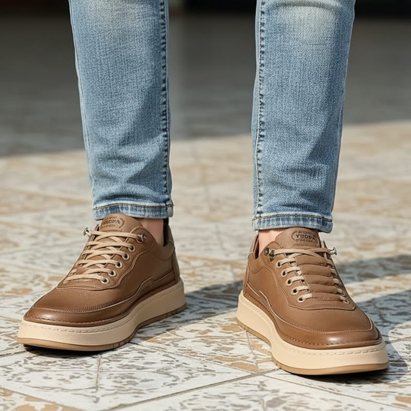 Giovanni Leather Casual Trainers – Cushioned Lightweight Streetwear Shoes