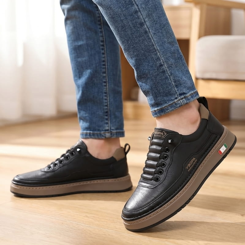 Giovanni Leather Casual Trainers – Cushioned Lightweight Streetwear Shoes
