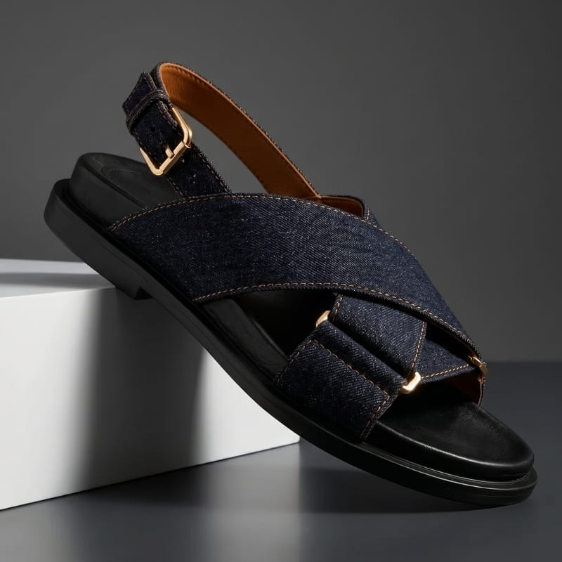 Bettina Leather Slingback Sandals – Cushioned Comfort Flat Summer Footwear
