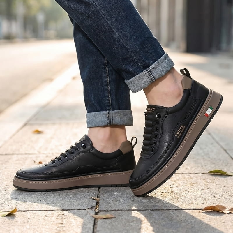 Giovanni Leather Casual Trainers – Cushioned Lightweight Streetwear Shoes