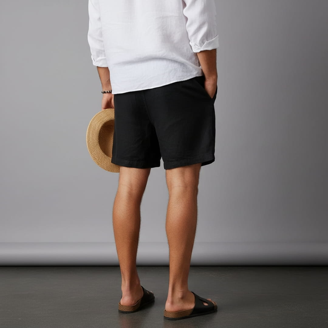 Luca Cotton Linen Blend Shorts – Relaxed Fit Breathable Summer Shorts