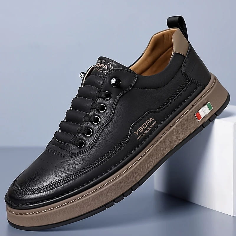 Giovanni Leather Casual Trainers – Cushioned Lightweight Streetwear Shoes