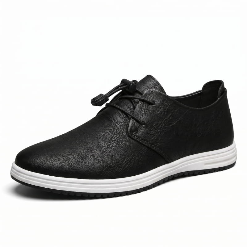 Zander Leather Lace-Up Trainers – Cushioned Lightweight Casual Footwear